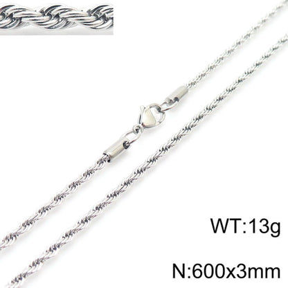 Retro Punk Wolf Titanium Steel Bracelets Necklace