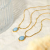 Elegant Simple Style Oval Stainless Steel Titanium Steel Plating Inlay Natural Stone 18k Gold Plated Pendant Necklace