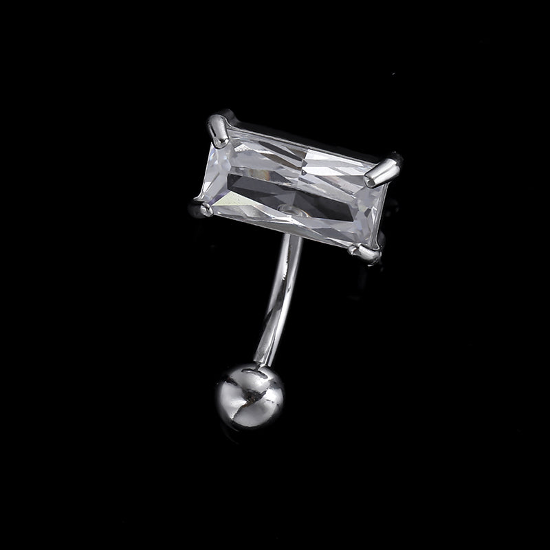 Sexy Square Stainless Steel Zircon Belly Ring In Bulk