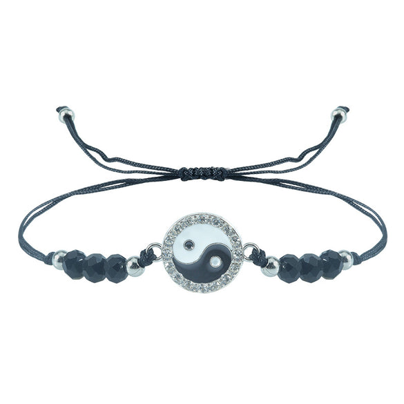Simple Style Tai Chi Alloy Knitting Unisex Drawstring Bracelets