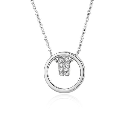 Simple Style Geometric Sterling Silver Plating Inlay Zircon Pendant Necklace