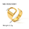 Modern Style Simple Style Letter Stainless Steel Asymmetrical Plating 18k Gold Plated Open Rings
