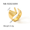 Modern Style Simple Style Letter Stainless Steel Asymmetrical Plating 18k Gold Plated Open Rings