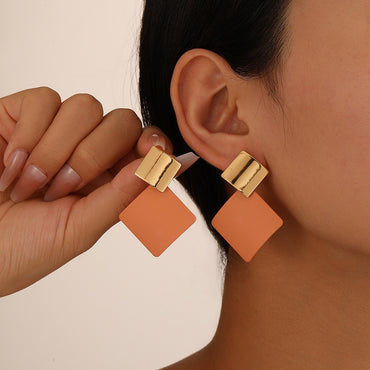 1 Pair Basic Color Block Plating Metal Gold Plated Drop Earrings