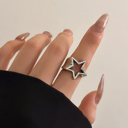 Simple Style Classic Style Star Alloy Hollow Out Women's Rings