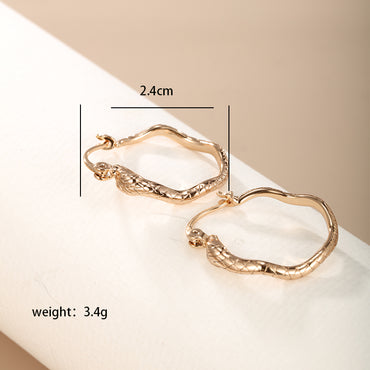 1 Pair Nordic Style Xuping Simple Style Snake Plating Copper Alloy 18k Gold Plated White Gold Plated Hoop Earrings