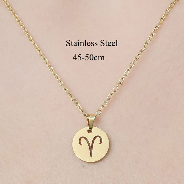 Ig Style Constellation Stainless Steel Titanium Steel Polishing Plating 18k Gold Plated Pendant Necklace