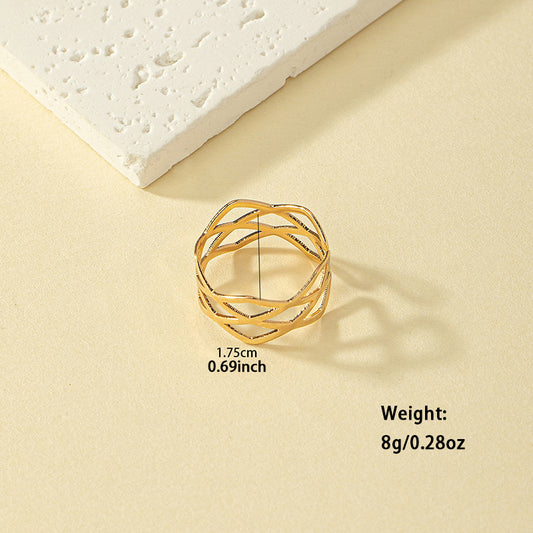 Simple Style Artistic Geometric Iron Plating Women's Rings