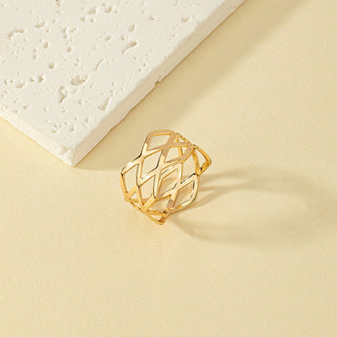 Simple Style Artistic Geometric Iron Plating Women's Rings