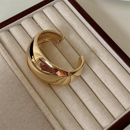 Simple Style C Shape Alloy Polishing Plating Gold Plated Silver Plated Women's Bangle
