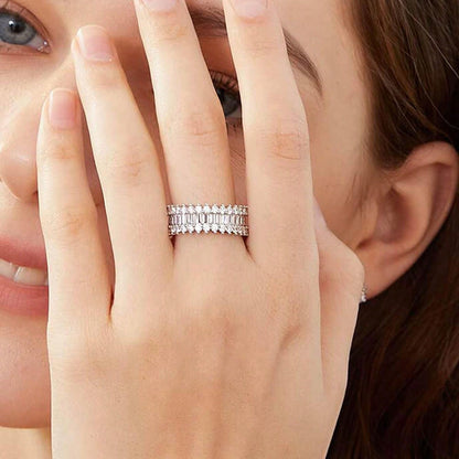 Elegant Sexy French Style Solid Color Copper Plating Inlay Zircon White Gold Plated Gold Plated Rings