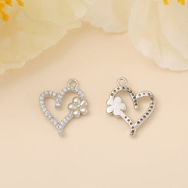 Ig Style Glam Romantic Heart Shape Flower Copper Plating Inlay Zircon 18k Gold Plated White Gold Plated Jewelry Accessories