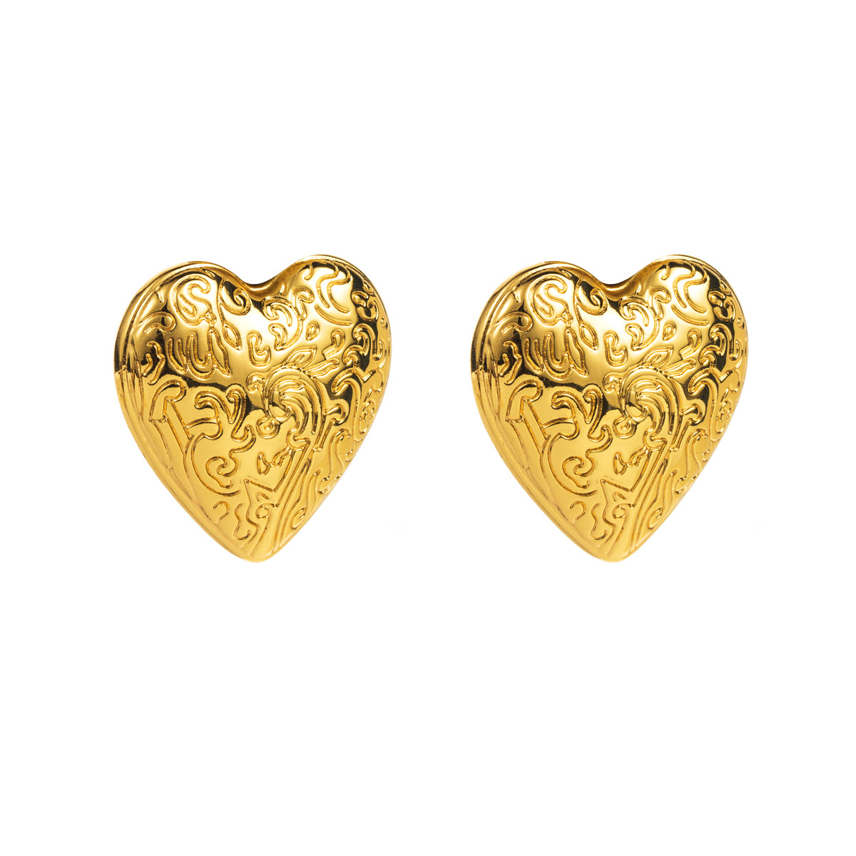 1 Pair Modern Style Simple Style Heart Shape Inlay Copper Zircon Ear Studs