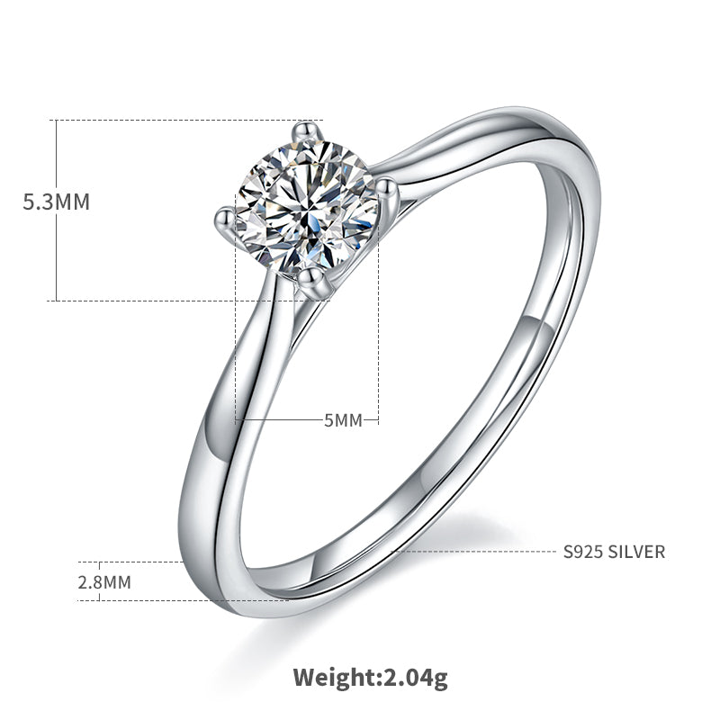 Classical Wedding Geometric Sterling Silver Plating Hollow Out Inlay Moissanite Rhodium Plated Silver Plated Rings