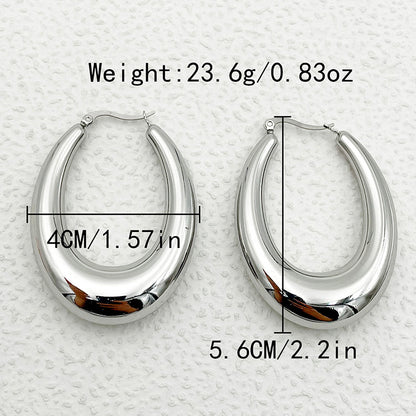 1 Pair Casual Classic Style U Shape Plating Stainless Steel Hoop Earrings