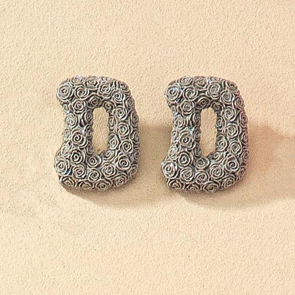 1 Pair French Style Simple Style Letter Plating Resin Ear Studs