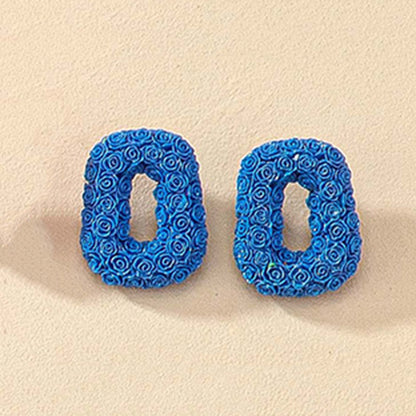 1 Pair French Style Simple Style Letter Plating Resin Ear Studs