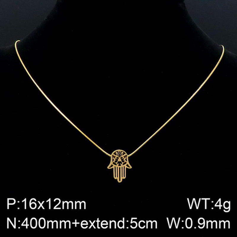 Wholesale Simple Style Classic Style Solid Color Stainless Steel Titanium Steel Plating Gold Plated Pendant Necklace