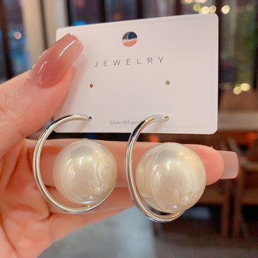 1 Pair Elegant Glam Geometric Plating Inlay Alloy Artificial Pearls Ear Studs