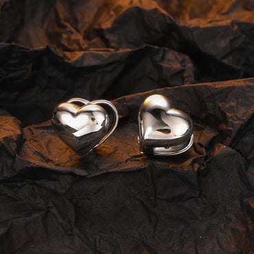 1 Pair Simple Style Heart Shape Plating Copper White Gold Plated Ear Studs
