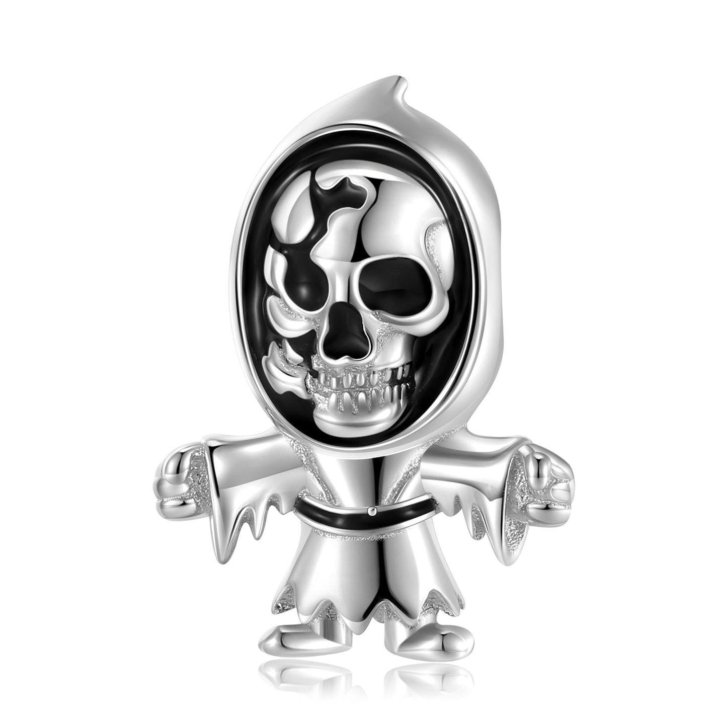 Retro Flower Skull Sterling Silver Epoxy Jewelry Accessories