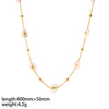 Simple Style Flower Stainless Steel Polishing Plating 18k Gold Plated Bracelets Anklet Necklace