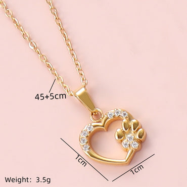 Simple Style Solid Color Stainless Steel Plating Inlay Zircon Gold Plated Pendant Necklace