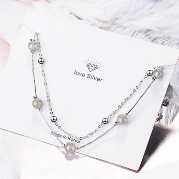 IG Style Fairy Style Lady Geometric Artificial Crystal Women's Double Layer Necklaces