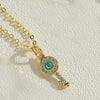 Simple Style Devil's Eye Copper Plating Inlay Zircon 14k Gold Plated Pendant Necklace