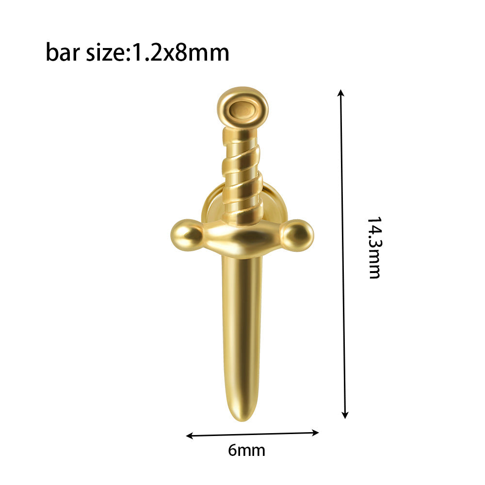 Simple Style Geometric Stainless Steel Gold Plated Lip Stud In Bulk