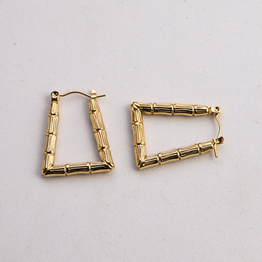 1 Pair Casual Classic Style U Shape Geometric Twist Plating Stainless Steel Gold Plated Earrings