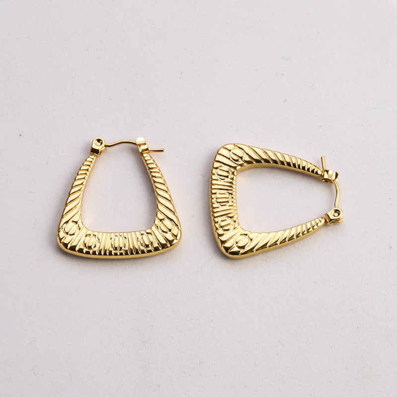1 Pair Casual Classic Style U Shape Geometric Twist Plating Stainless Steel Gold Plated Earrings
