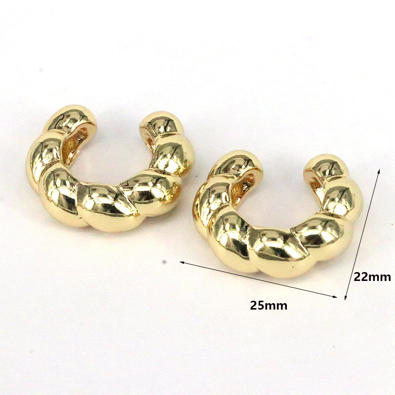 1 Pair Simple Style C Shape Plating Copper 18k Gold Plated Ear Studs