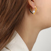 1 Pair Simple Style Heart Shape Plating Inlay Titanium Steel Artificial Diamond 18k Gold Plated Ear Studs