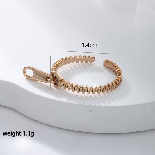 Novelty Xuping Simple Style Geometric Alloy Plating 18k Gold Plated Women's Open Rings