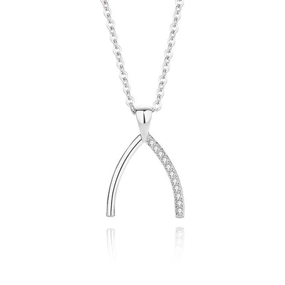 Simple Style Geometric Sterling Silver Polishing Plating Inlay Zircon Pendant Necklace