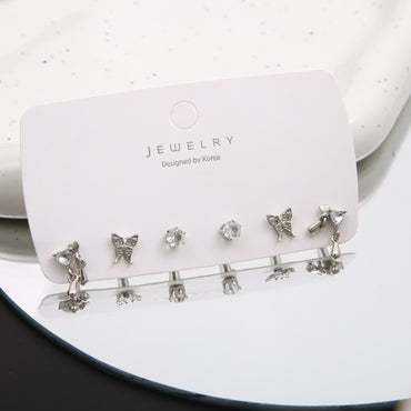 Wholesale Jewelry Simple Style Classic Style Butterfly Alloy Zircon Inlay Ear Studs