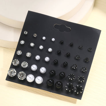 Wholesale Jewelry Simple Style Solid Color Alloy Zircon Inlay Ear Studs