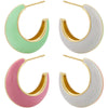 1 Pair Elegant Simple Style C Shape Enamel Plating Copper 18k Gold Plated Ear Studs