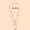 Glam Lady Heart Shape Butterfly Alloy Plating Inlay Rhinestones Gold Plated Women's Double Layer Necklaces