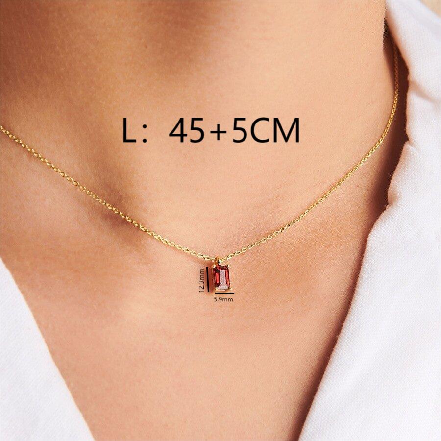 Simple Style Oval Stainless Steel Plating Inlay Birthstone 18k Gold Plated Necklace