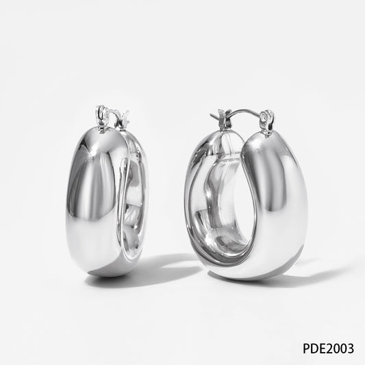 1 Pair Simple Style U Shape Solid Color Plating Stainless Steel Earrings