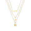 Elegant Butterfly Titanium Steel Plating Inlay Artificial Pearls Shell 18k Gold Plated Layered Necklaces