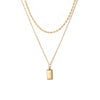 Elegant Butterfly Titanium Steel Plating Inlay Artificial Pearls Shell 18k Gold Plated Layered Necklaces