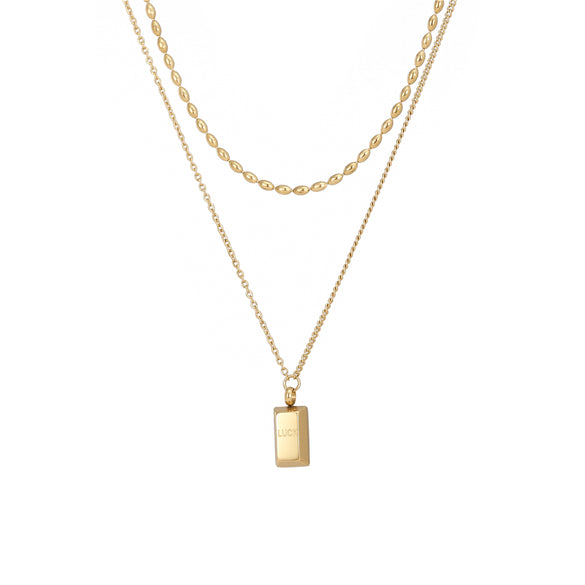 Elegant Butterfly Titanium Steel Plating Inlay Artificial Pearls Shell 18k Gold Plated Layered Necklaces
