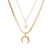 Elegant Butterfly Titanium Steel Plating Inlay Artificial Pearls Shell 18k Gold Plated Layered Necklaces