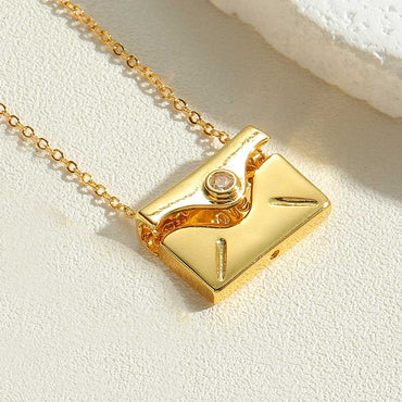 Simple Style Bag Copper Plating Inlay Zircon 14k Gold Plated Pendant Necklace