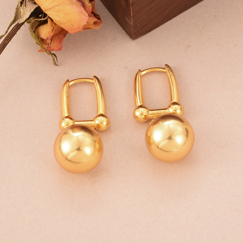 1 Pair Ig Style Round Copper 18k Gold Plated Drop Earrings