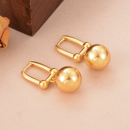 1 Pair Ig Style Round Copper 18k Gold Plated Drop Earrings