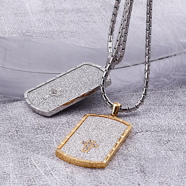 Simple Style Cross Stainless Steel Plating Men's Pendant Necklace